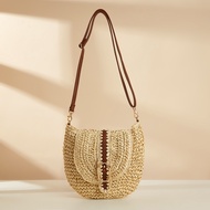 Bohemia Beach Bag Handmade Paper Woven Shoulder Bag for Women Travel Vacation Crossbody Bag Work Sat