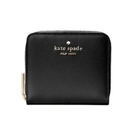 Kate Spade 黑色十字紋真皮短銀包 [平行進口]