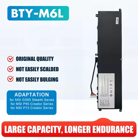 BTY-M6L Replacement Laptop Battery For MSI Battery Notebook Battery P65 GS65 8RE 8RF 8SF GS75 9SE 9S