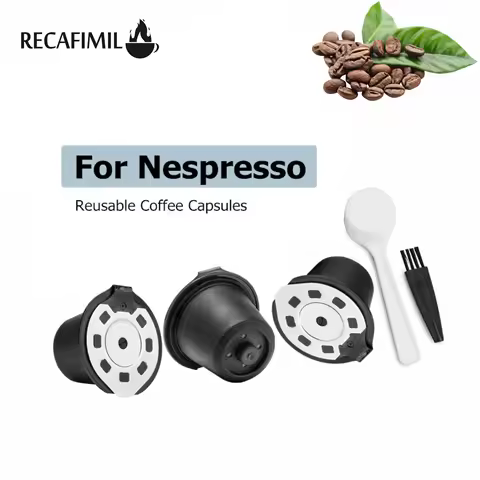 RECAFIMIL Refillable Coffee Capsule For Nespresso Stainless Steel Reusable Crema Version Coffee Pod 