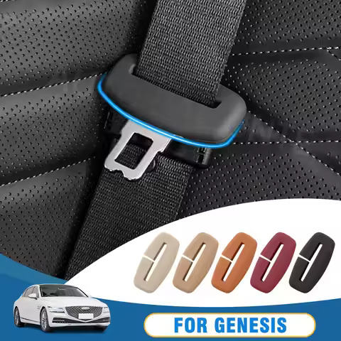 2Pcs Car Seat Belt Buckle Protector Cover Soft Silicone Accessories For GENESIS GV60 Suv Coupe 3.8 G