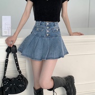 TFY-Jeans Skirt Pleated Around High Waist Y2k Girl Style Model FZ-Q710