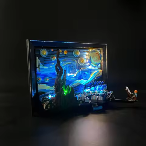LED Light Kit For 21333 Vincent van Gogh The Starry Night Building Blocks Lamp Remote Control (Not I