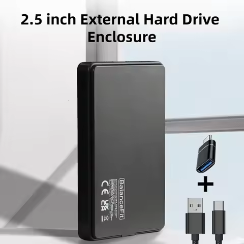 2.5-inch Mobile Hard Drive Enclosure USB 3.0/Type C HDD Case for 9.5mm 7mm SATA III II I, Support UA