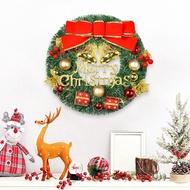 30CM Christmas Flower Wreath Decoration Wall Hanging Bow Wreath Ornament