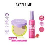 DAZZLE ME Better Cover Skin Set (Get a Grip! Makeup Setting Spray + BTF Two Way Cake Powder)