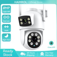 Hamrol 4K 8MP Dual Lens PTZ WIFI IP Camera 5X Zoom Gun Ball Machine Integrated Two Way Audio Auto Tr