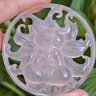 Xuanyue Crystal Pure Natural Pink Crystal Nine-Tailed Fox Pendant Jewelry