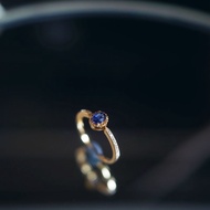Natural Sapphire S95 Sterling Silver Gold-Plated Inlaid Sri Lanka Sapphire Zircon Cornflower Blue Ri