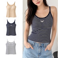 Spaghetti Strap Top Model H0035 Plus Size Striped Shirt Women's Tank Soft Fabric Slim Fit Summer Fas