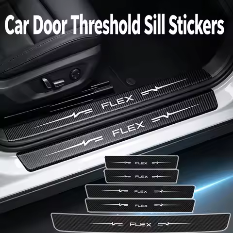 For Ford FLEX Logo Carbon Fiber Car Door Sill Protector Bumper Threshold Tape Covers Modification Ac