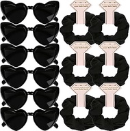 Satin Bridesmaid Scrunchies Bachelorette HairTies Set of 6 sunglasses Bridal Shower No Damage Hair t