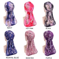 Imitation Silk Gilding Printed Long-Tailed Pirate Hat Hip-Hop Cloak Headscarf Hat Head Cap SILKY DURAG