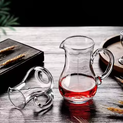 Simple Wine Whiskey Jar Tumbler 300ml/500ml/1200ml Dispenser Household Transparent Red Wine Decanter