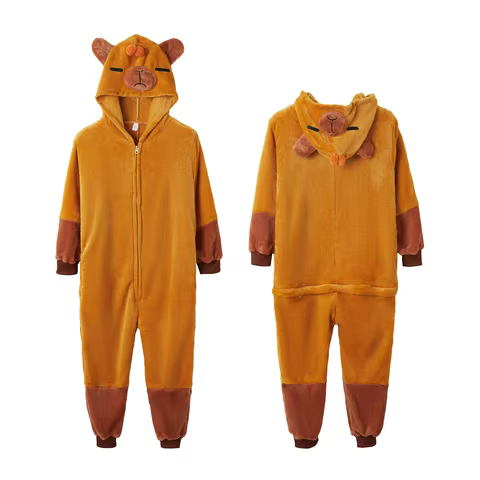 Halloween Kigurumi Capybara Onesies Pajamas Cartoon Costume Carnival Cosplay Pyjamas Party Dress Pij