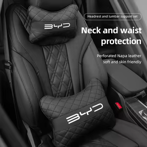 Car Seat Neck Pillow Headrest Lumbar Waist Support Cushion For BYD Atto 3 Yuan Plus Han Tang EV F3 E