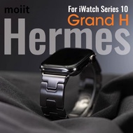 Her mes Grand H Stainless Steel Band for iWatch Series 10 Ultra 2 49mm 46mm 45mm Watchband 316L Stai