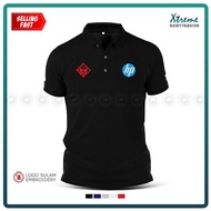 Polo T Shirt Sulam HP Hewlett Packard Laptop Omen Gaming Laptop PC Desktop Baju Lelaki Casual Cotton