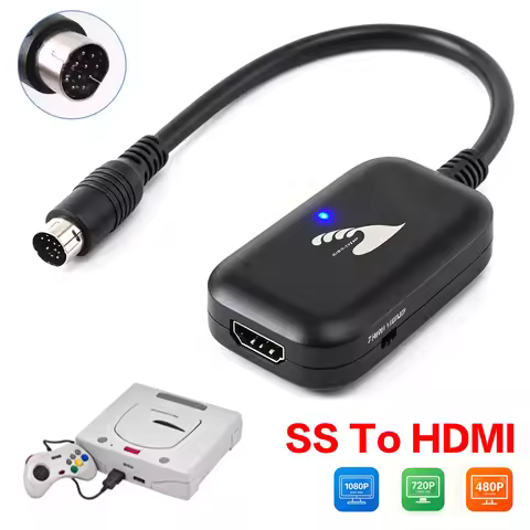 For SEGA Saturn to HDMI Converter Cable, 1080P HD Video Audio Adapter for Sega Saturn Game Console f