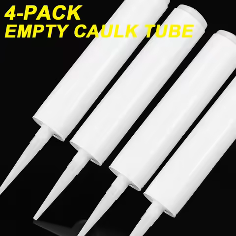 Empty Caulking Sealant Tubes - 11 Oz Capacity Each, 4 Pack Reusable Plastic, for Standard Caulking G