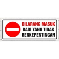 Sign Sticker Staff Only In addition to Employee No Entry 30x10cm Sticker