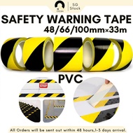 [SG] 33M Warning Tape Yellow Black Tape Safe Stripe Tape Floor Mark Tape Waterproof Warning Tape Hal