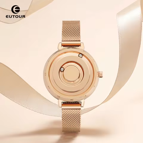 Eutour Rose Gold Women's Watch – Magnetic Quartz Watch, Fashion Minimalist Wristwatch for Girls & Wo