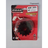 Black Front Sprocket KSR (420) 14T 15T