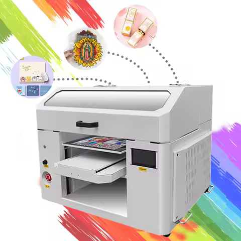 Cheap 3360 A3 Desktop Small UV Led Printer Flatbed 3D Emboss CMYK White Inkjet Printing Machine for 
