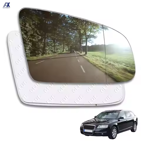 Car Rearview Stick On Mirror Glass For Audi A3 8P A4 B6 A6 2005-2008 Right Side Wing Mirror Glass Ex