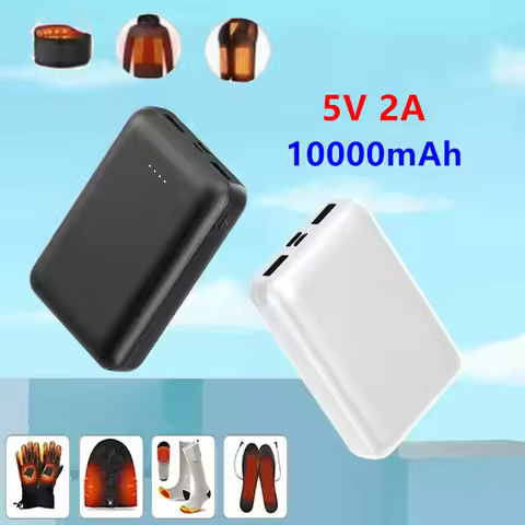 10000mAh 5V 2A Mini Power Bank Portable Charger for Heated Vest Jacket Power Bank for Xiaomi Mi iPho