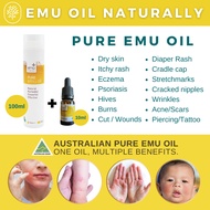 Emu Tracks Pure Emu Oil 100ml + 10ml fr Australia. 100% Pure & Natural.