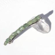 原礦管狀綠色藍線石細髮夾 Bamboo