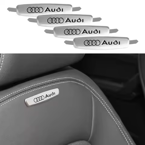 1pc Metal Car Interior Seat Back Emblems Stickers Badge Logo For Audi Sline A3 A4 B8 8P B9 8V A1 A6 