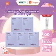 Combo of 5 Boxes of Cell Renewal Collagen Mask Innoskin (5 Pieces/Box) Moisturizing, Free 1 Tube of 