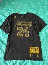 Adidas NBA Lakers Kobe Bryant蛇紋 number tee size L 湖人 高比拜仁
