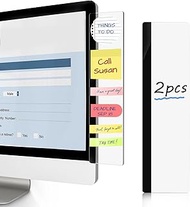 DOLLAR BOSS Monitor Memo Boards for Computers 2 Pcs Office Desk Accessories 11" x 3.1" Transparent A