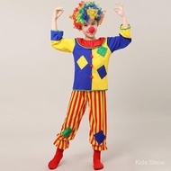 Halloween Patch Clown Costume Cosplay Masquerade Funny Kids Unisex Set Carnival Clown Performance Ou