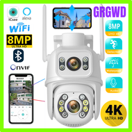 GRGWD 8mp 4K Wifi Ptz กล้อง Ip Beveiliging เลนส์คู่สกรีนสี Vision4mp กลางคืนกล้อง Cctv Ip กล้องวงจรปิด Icsee App SDGVD
