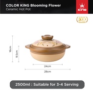 Color King Blooming Flower 100% Ceramic Hot Pot 2500ml/ Ceramic Cookware / Healthy Cookware / Cookwa