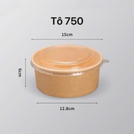 [KV] Lốc 50 Combo tô giấy kraft 500ml-750ml-1000ml & nắp