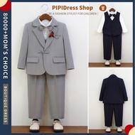 PiPi Children's Clothing Ready Stock Children's Suit Free Bow Tie Boy Suit Children's Dress Dress Fl
