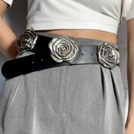 Belt Women's Y2K Punk Exaggerated Belt Big Flower Decorative Pants Belt Unique Style Trendy Men Wome
