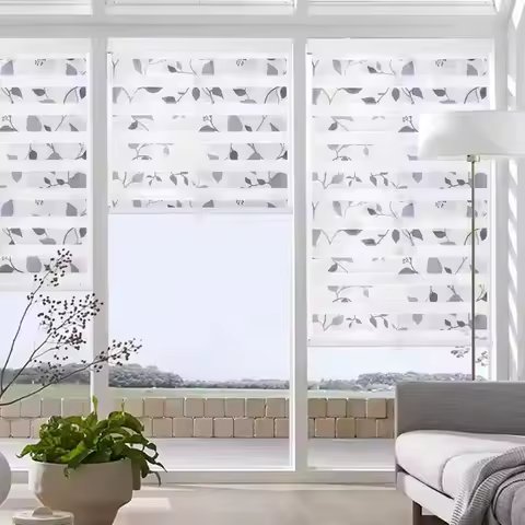 Cordless Zebra Blinds 3D Printed For Window Shades Day and Night Waterproof Custom Size Curtains for