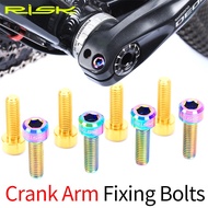 RISK 2 Pcs M6*18mm MTB Bicycle Titanium Alloy Crank Bolt  Disc Brake Caliper Fixed Screws MTB Crank Screws