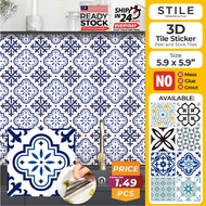 3D Tiles Sticker Brick Kitchen Bathroom Wall Tiles Sticker Self Adhesive Backsplash Clever Mosaic 5.9x5.9inch Master