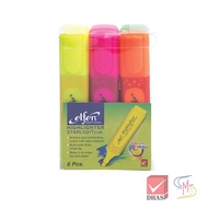 Elfen เอลเฟ่น ปากกาไฮไลท์ ปากกาเน้นข้อความ สตาร์ไลท์ คละสี (6 แท่ง)