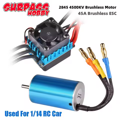 SURPASS HOBBY 2845 Brushless Motor 4500KV 45A ESC Combo for 1/14 RC Car Parts
