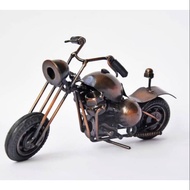 HARLEY MOTORCYCLE MINIATURE - VINTAGE BLACK HARLEY WITH SIREN