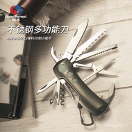 11💕 Hongfeng Multi-Functional Knife Folding Multifunctional Swiss Army Knife Climbing Button Carabiner Outdoor CampingED